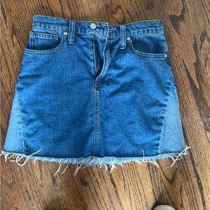 Madewell two tone color block Jean skirt